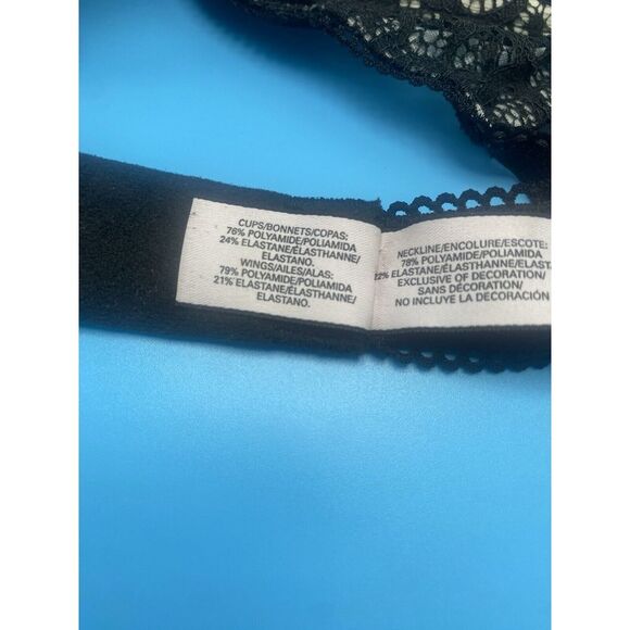 Victoria's Secret Dream Angels Lined Demi Bra Size 32C Black Lace - Picture 13 of 14